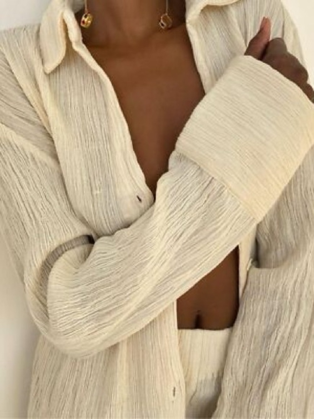 NWT ✨ SAVANNAH MORROW X REVOLVE ‘Ocean’ Organic Cotton Oversized Shirt/Dress MD - Picture 2 of 9